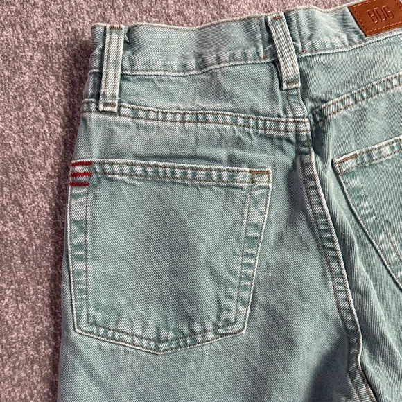 Urban Outfitters BDG High & Wide Jeans Baggy Barrel Skate Denim Mint Green 24 - Picture 7 of 15